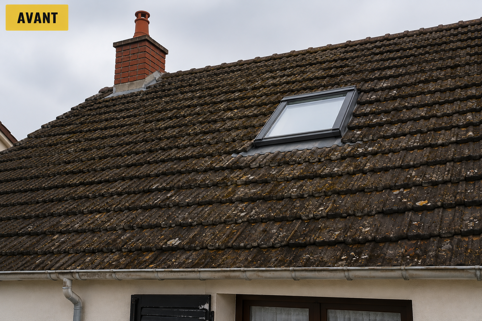 Toiture avant rénovation à Pontoise